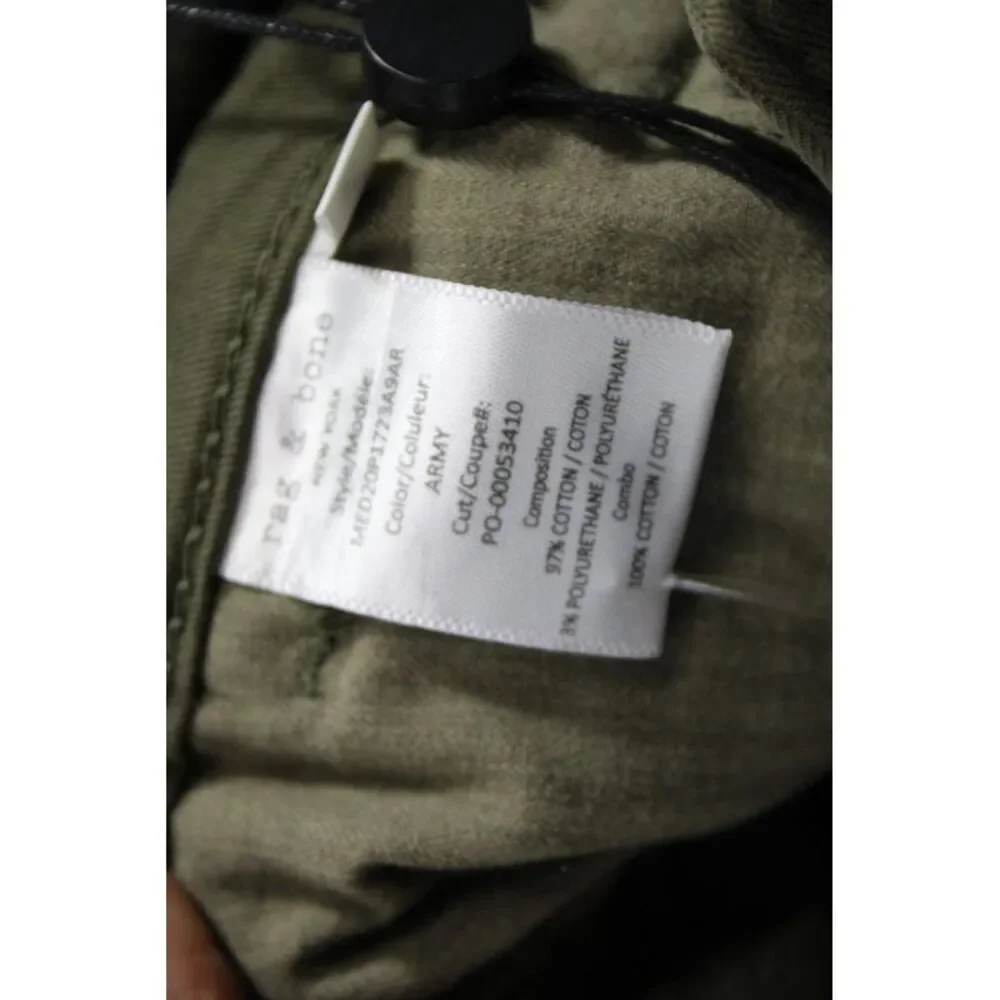 Rag & Bone Mens Chino Pants Green Cotton Military Size 29